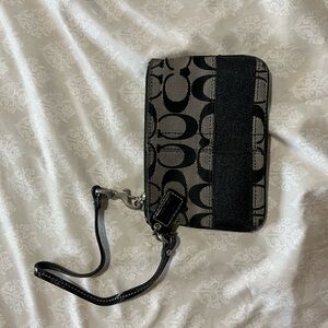 Vintage Black Signature Coach Wristlet